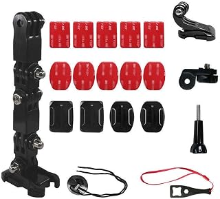 4-Way Helmet Chin Mount with 3M Curved & Flat Adhesive,J Hook Mount Compatible for All Gopro Hero 10/9/8/7, Osmo Action,SJ... Price In India