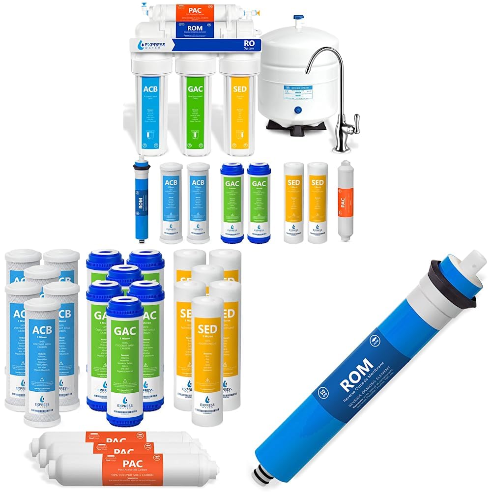 Express Water RO5DX Reverse Osmosis Filtration NSF Certified 5 Stage RO System 3 Year Reverse Osmosis System Replacement