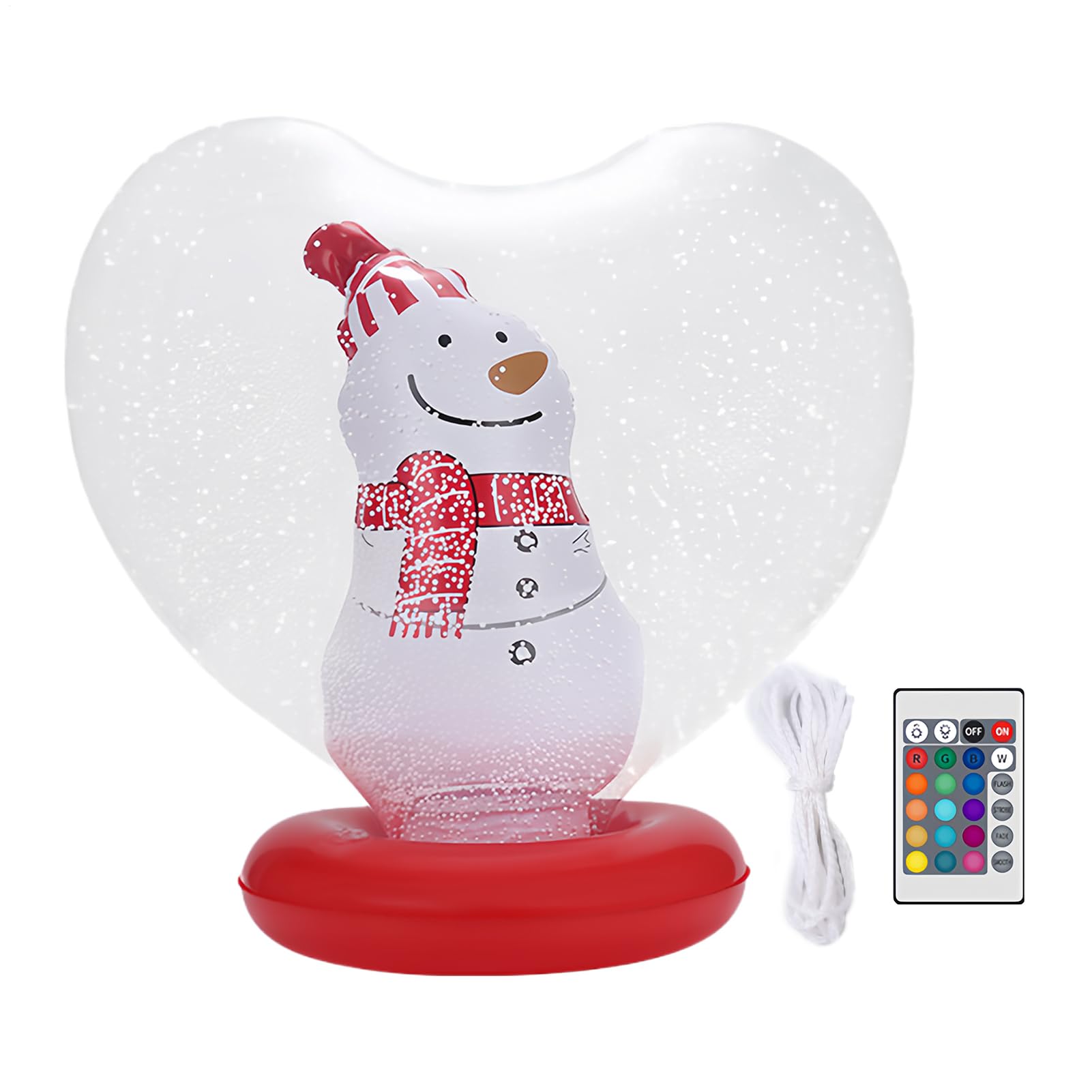Boule de Noël lumineuse LED gonflable avec figurine intégrée pour décoration extérieure de cour