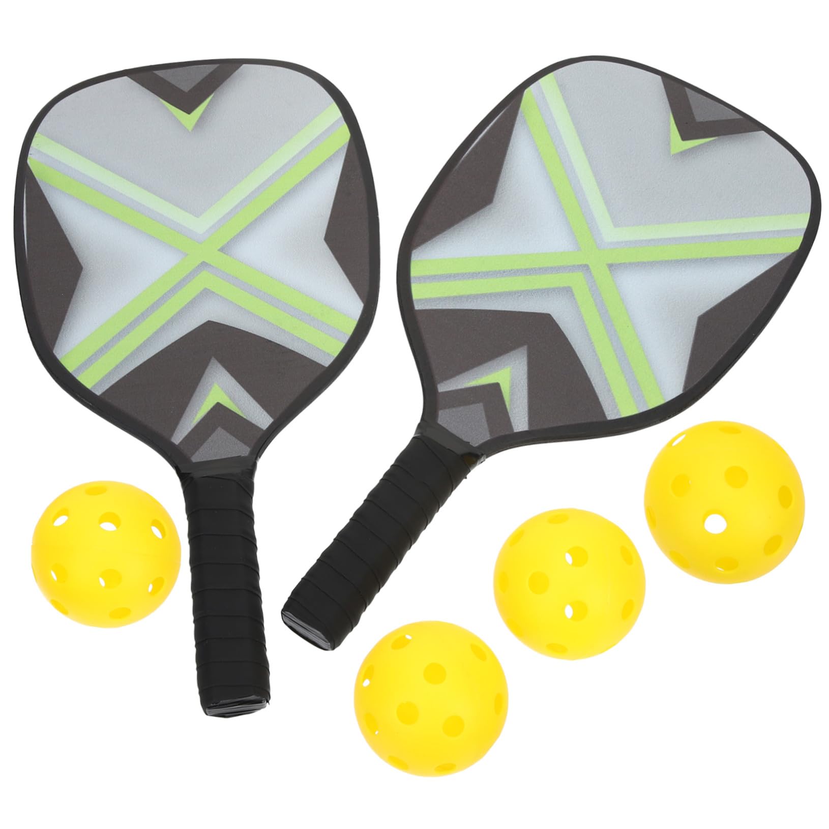 POPETPOP Pickleball con Racchette Antiscivolo e Palline Resistenti Kit Portatile per Sport all Manico Confortevole e Materiali Abs e Legno Duraturi