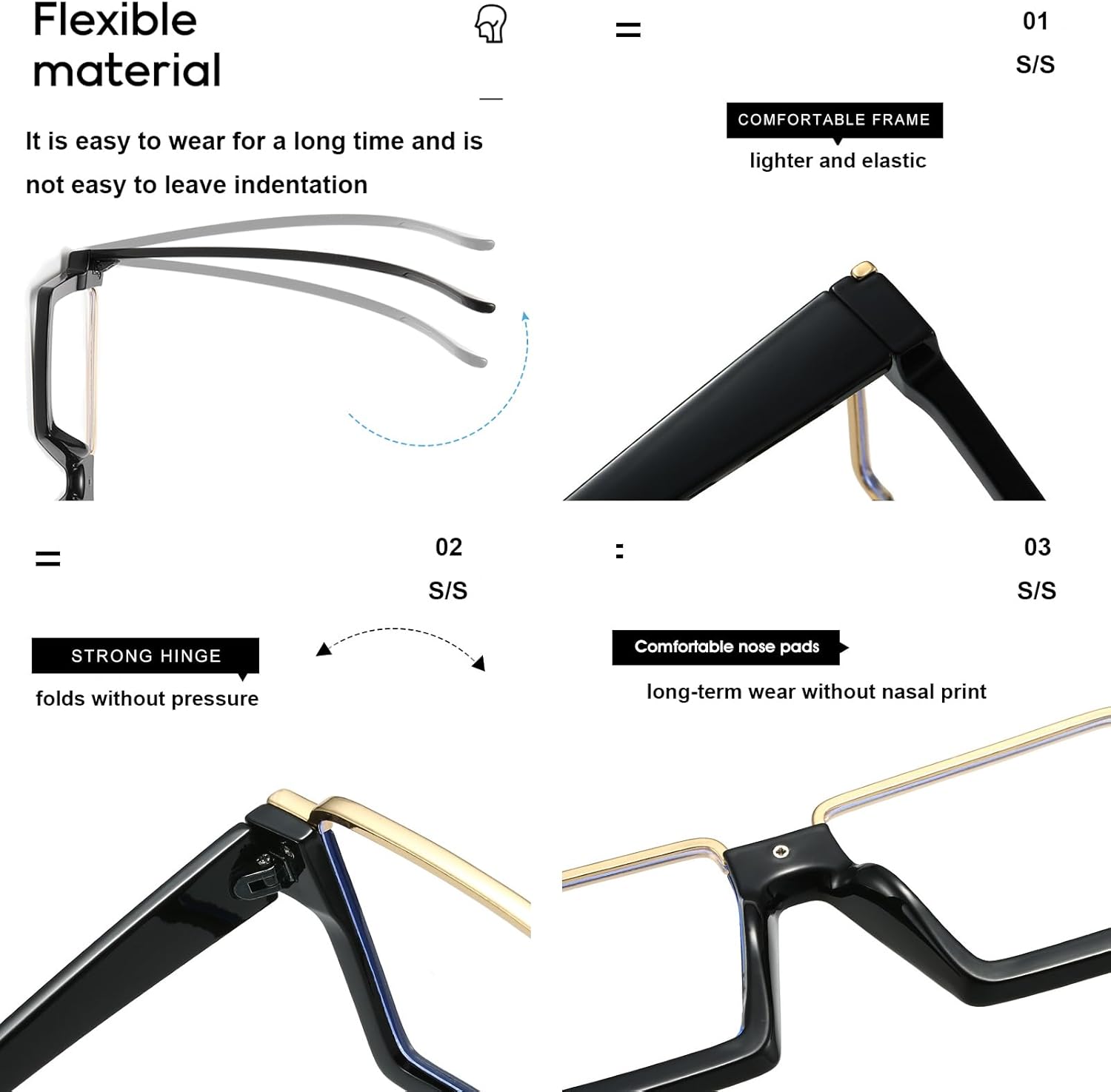 Mirkcittle Oversized Blue Light Blocking Glasses for Women Men Fashion Clear Frame Square Computer Eyeglasses Black Frame 52 Millimeters image 4 of 6 B0DDHDQXJB