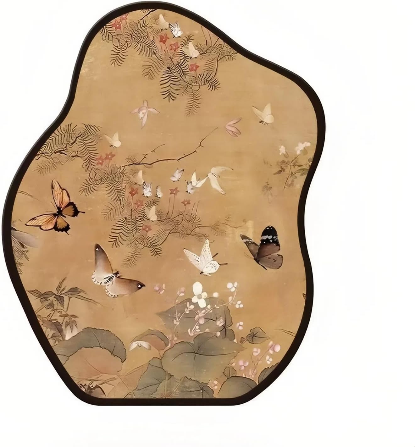 Vintage Flowers Plants Butterfly Birds Desktop Home Office Work Decor,Wall Art Decoration – Easy to Hang Small Wall Decor for Living Room,Bedroom,Bathroom,Office – Waterproof & Fade Resistant Home Decoration,Gift for Family and Friends (Beige)