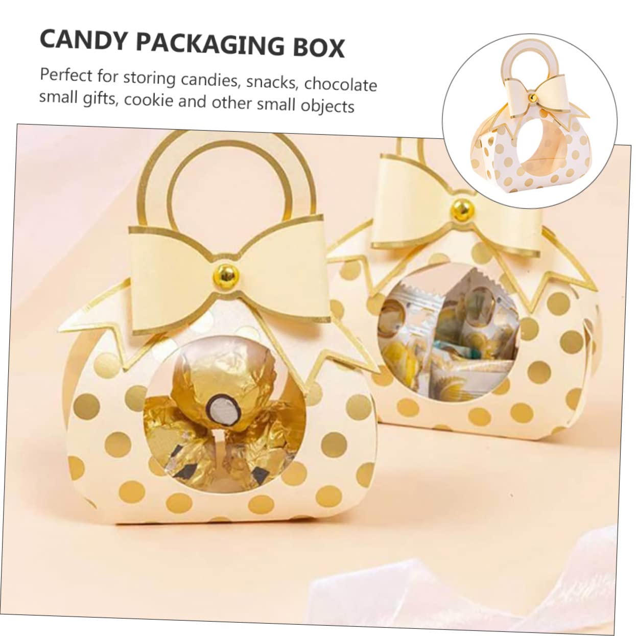 VALICLUD Leichte Gastgeschenkbox 50 Stück und Bankette für Hochzeiten aus Papier Hochzeitsbonbonbox mit Transparentem Fenster und Praktischem Griffdesign