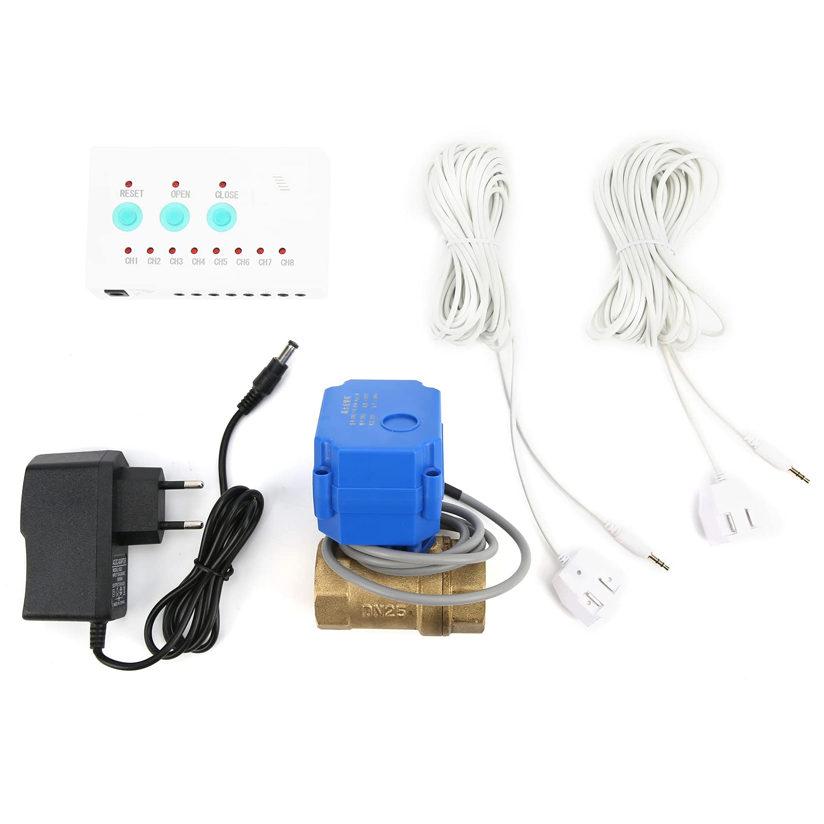 FTVOGUE Sensor de Fugas de Agua con Válvula de Cierre DN25, Detector