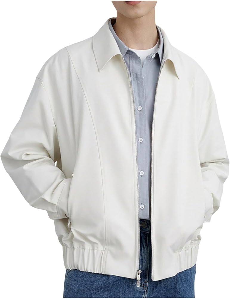 Amazon | [Yindaity] スタジャン メンズ 襟付き ダブルヘッドジッパー