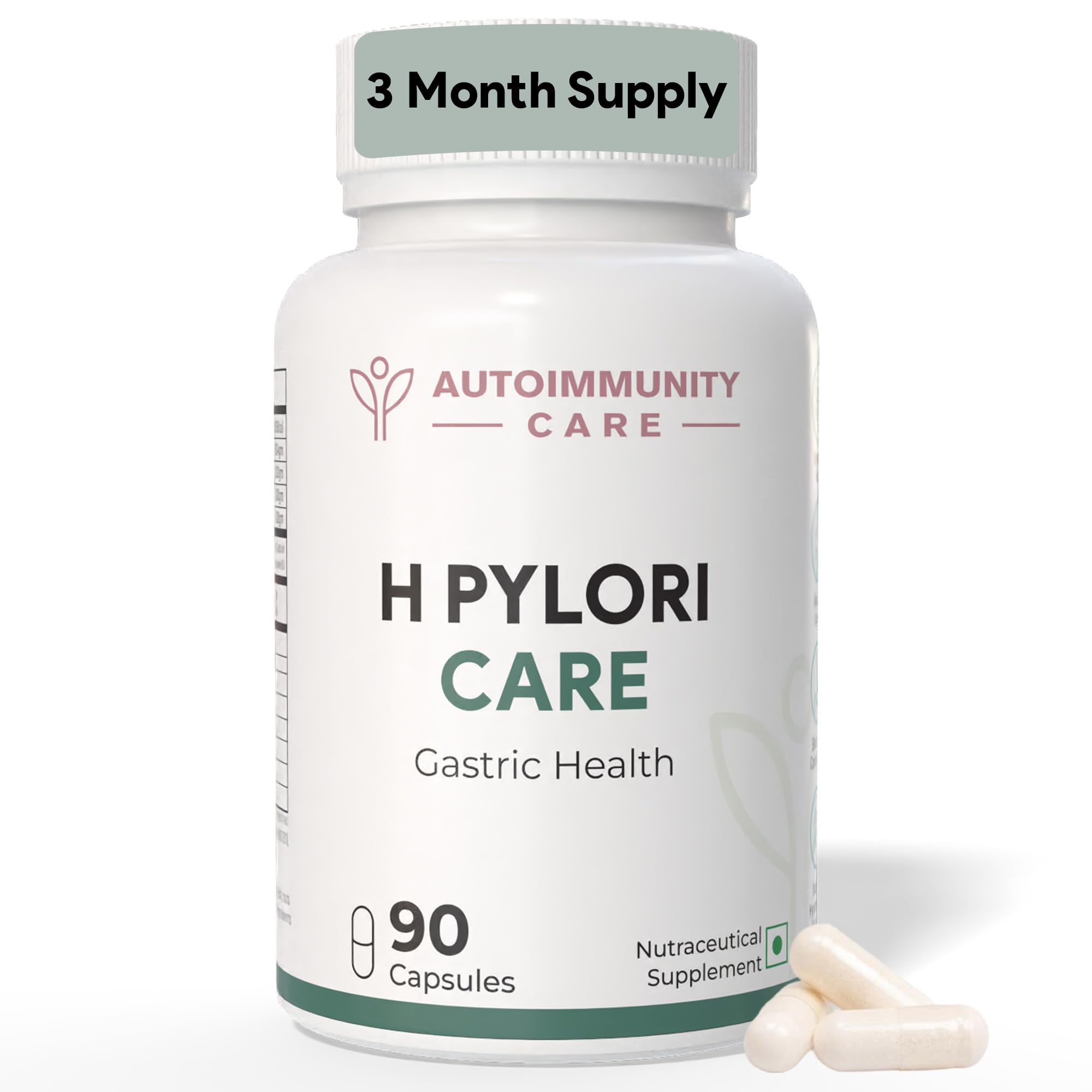 Autoimmunity Care H Pylori Care – Mastic Gum & Berberine Supplement for Gut Health | H. Pylori Care Capsule for Stomach Comfort & Digestive Wellness | Gut Care Supplement | 90 Caps (90 doses)