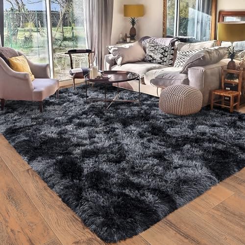 Rugs for Bedroom 4x6, Soft Shaggy Modern Shag Area Rug for Living Room, Upgrade Non-Slip Plush Fluffy Carpet for Kids Boys Girls Room Home Decor Aesthetic, Dark Grey