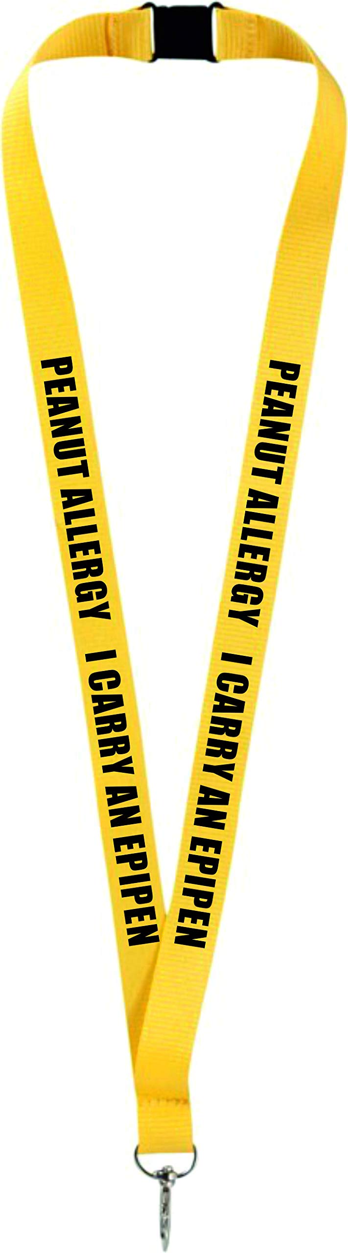 printedproducts PEANUT ALLERGY Lanyard x 1 for holding a name badge, ID card or keys .PEANUT ALLERGY I CARRY A EPIPEN
