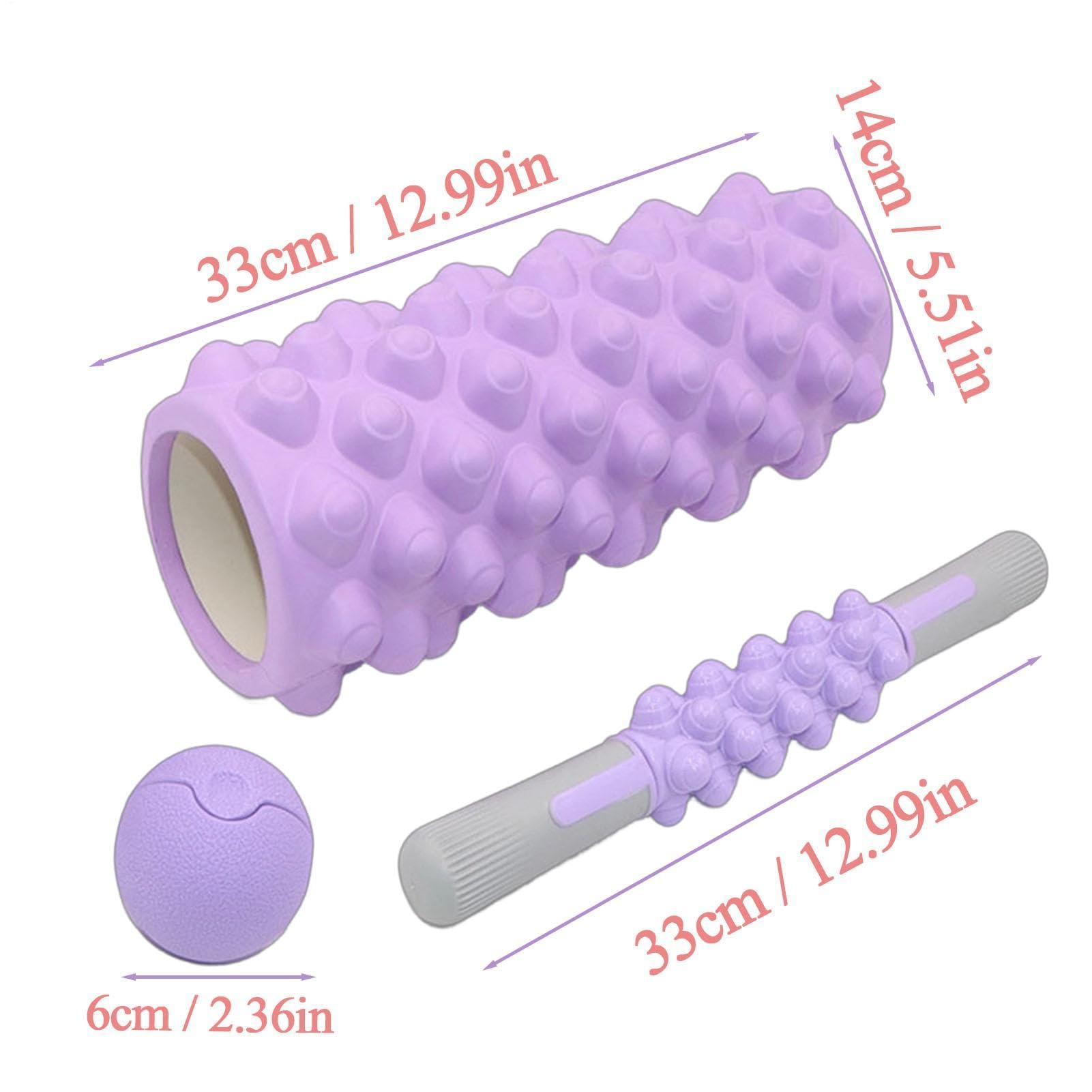 Schaumstoff-Roller, rutschfest, zur Erholung der Muskeln mit Ball, zur Muskelaufbau, für Entspannung, Stab, Pilates, Training, Heimgymnastik, Reisen, Studien