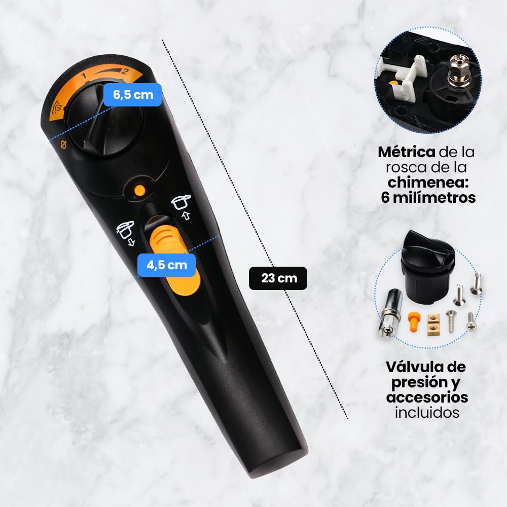 Anakel Home Pack Repuesto Mango Superior Compatible con Olla Rápida Fagor Splendid 98 | Incluye Válvula Reguladora de Presión, Tornillos y Cubeta (Métrica: 6 mm)