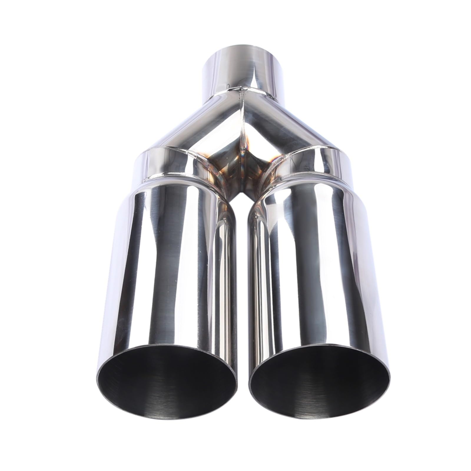 Silenciador de tubo escape Universal acero inoxidable, doble cilindro, entrada 63mm, salida 76mm, para reemplazo del sistema coche Silenciadores de coche