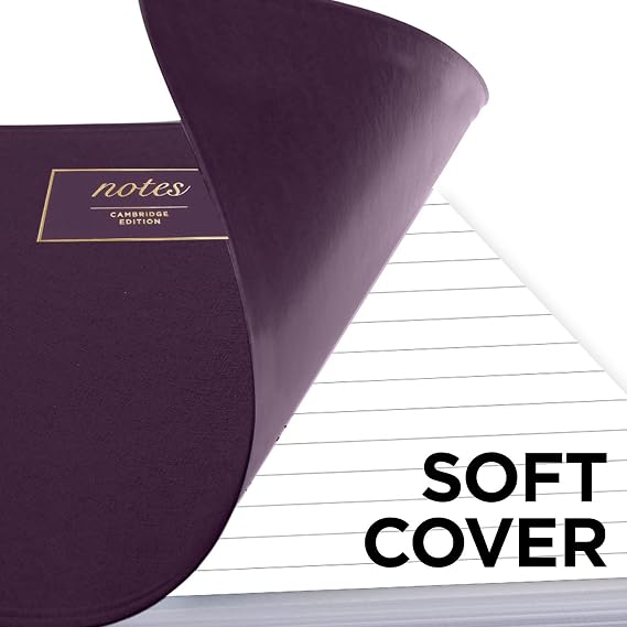 Cambridge Business Notebook, Legal Ruled Paper, 6-1/2 x 9-1/2, 80 Sheets, Flexible Soft Touch Cover, Purple (49556)