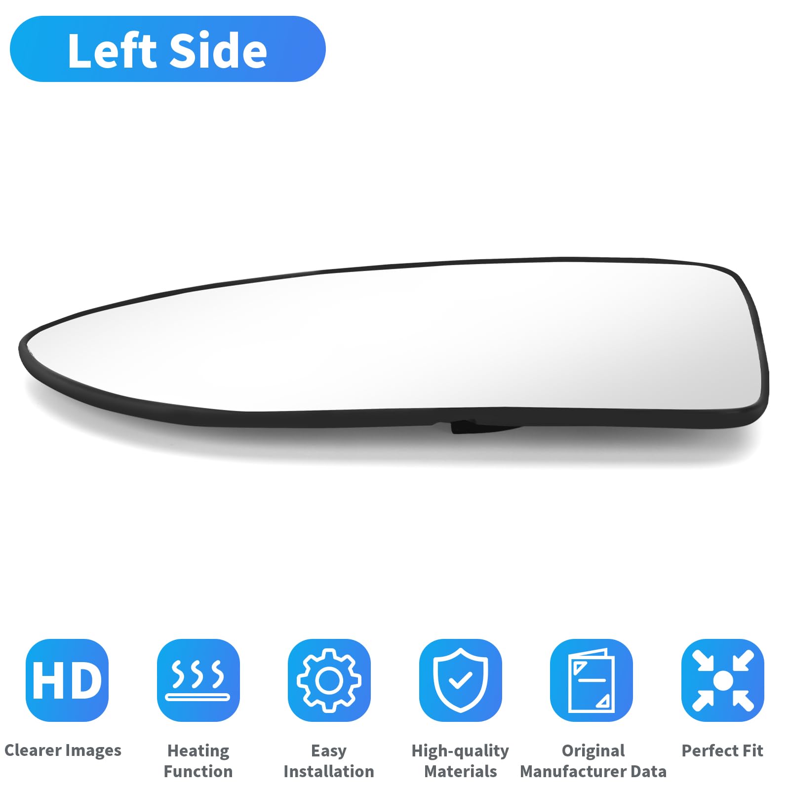 Mingke Cristal Espejo Retrovisor Izquierdo para Nissan QASHQAI (J10,NJ10,JJ10E) 2006-2013 Retrovisor Exterior Calefactable Ajustable