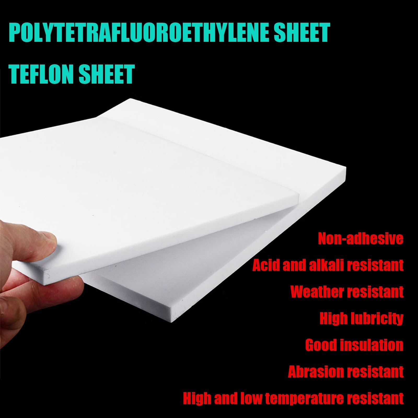 2 Szt. Arkusz PTFE 100mmx100mm Płyta Teflon Grubość 0.5mm-30mmBiała Plastikowa Nieprzywierająca Wysoka Temperatura Odporność Chemiczna Do Uszczelki Izolacja Przemysłowe Projekty DIY(100x100x30mm)