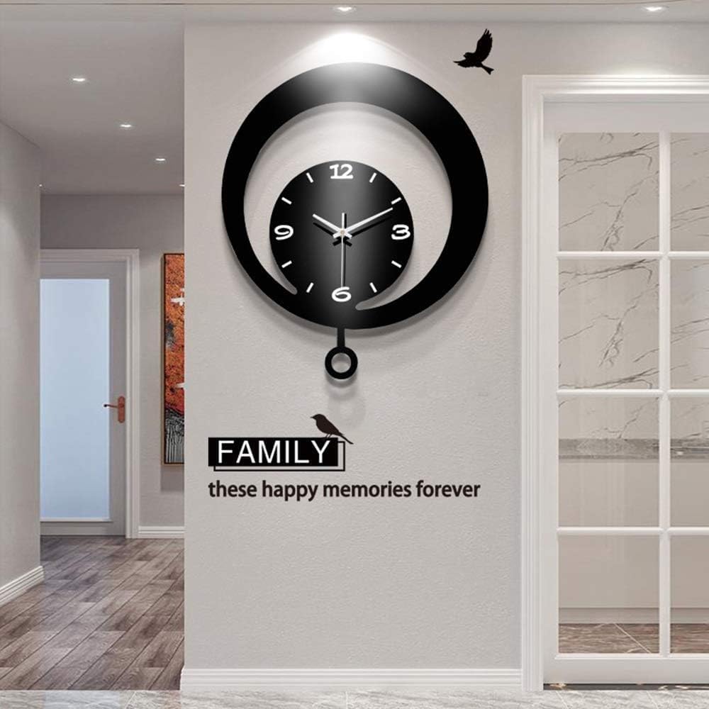 Wall Clock Nordic Minimalist Living Room Wall Clock Watch Clock Creative Modern Bedroom Porch Swing Decoration Mute Quartz Clock 45CM * 50CM