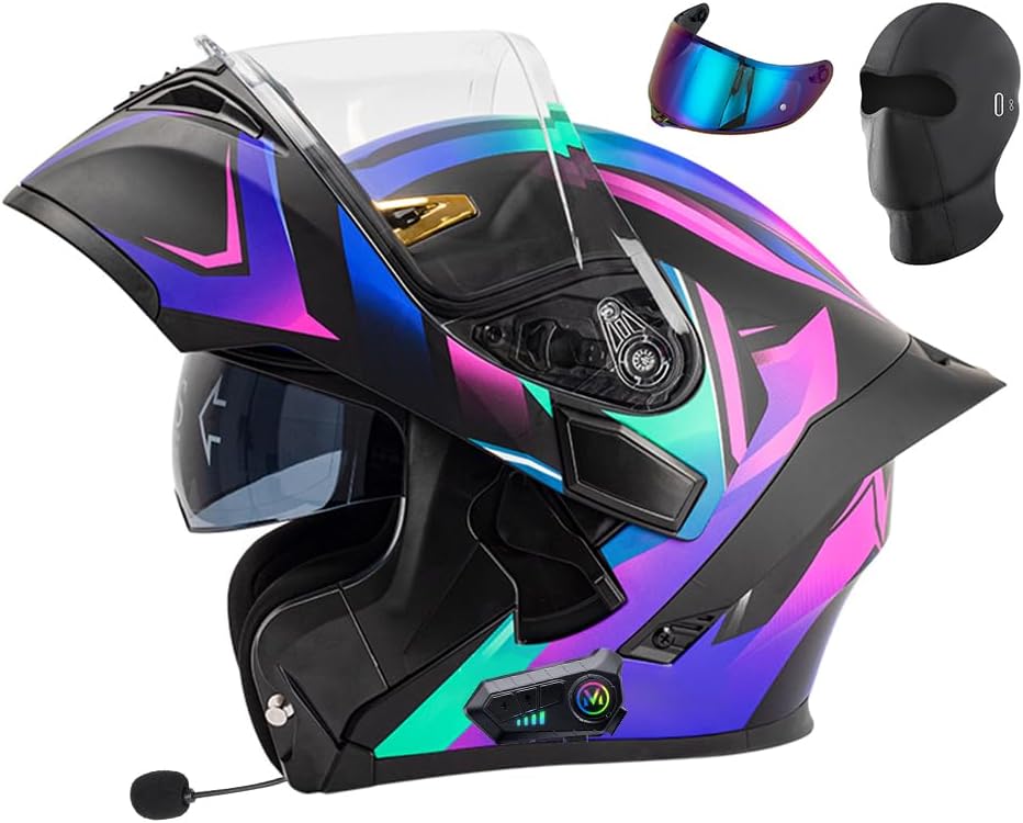 Modular Motorcycle Helmets with Bluetooth for Men Women Adults