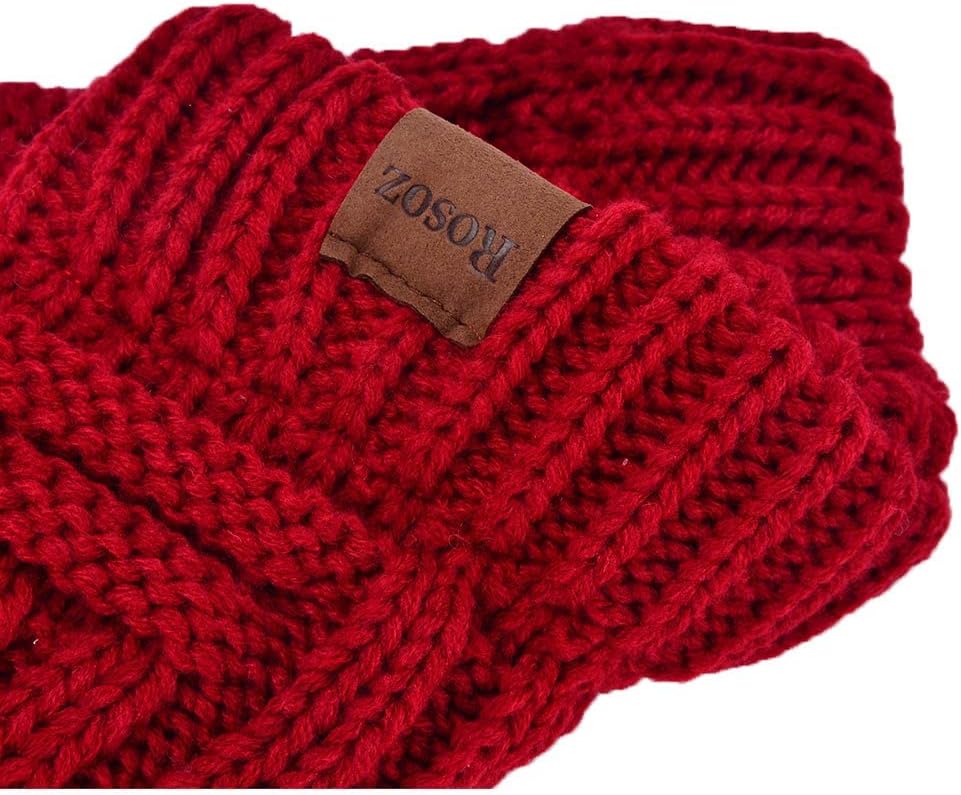 Rosoz Womens Ponytail Beanie Winter Beanie Hat Ponytail Hatfor Women Tail Stretch Cable Knit Cap Messy High Bun Hat - Image 6