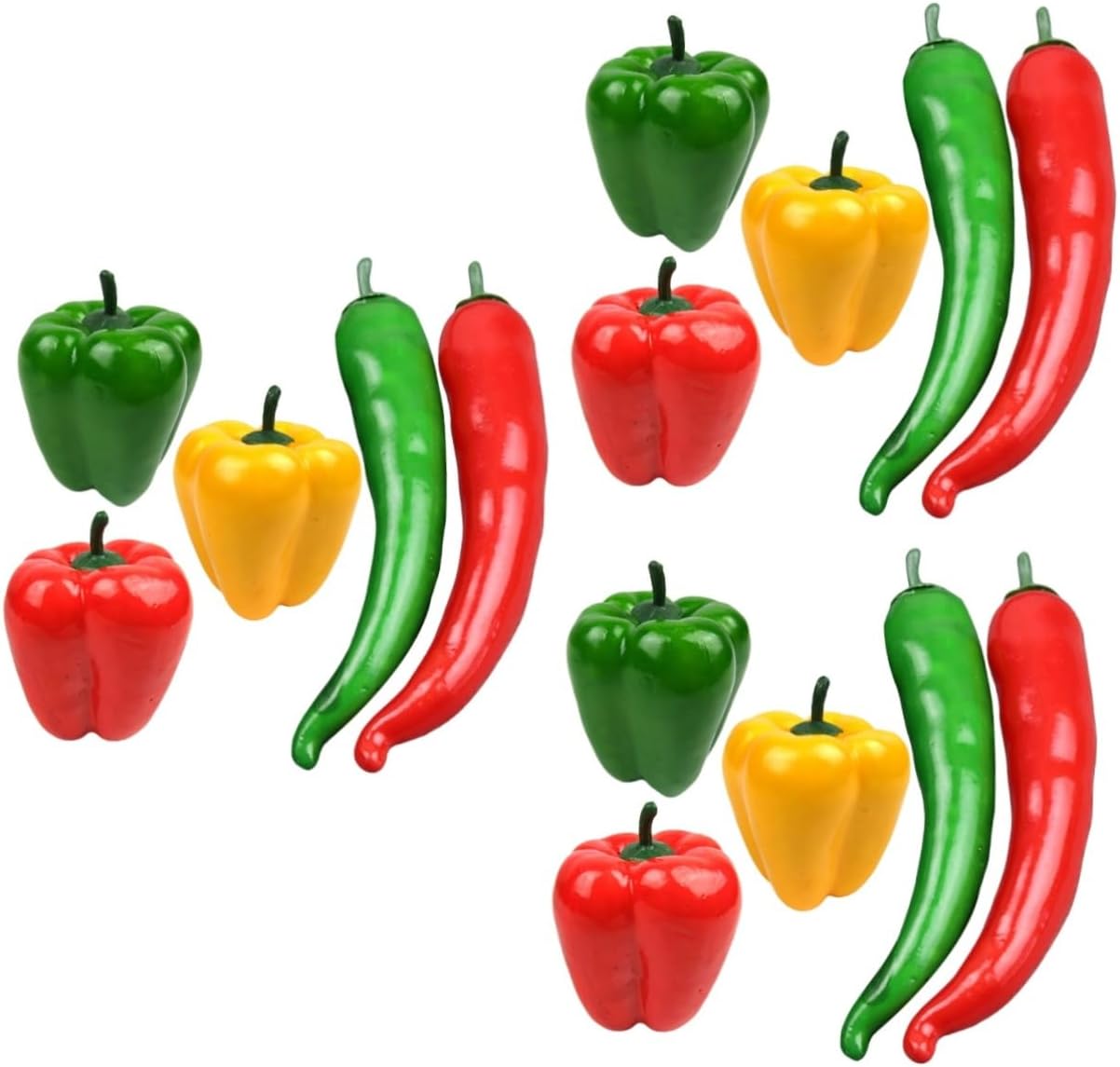 15pcs Artificial Chili Peppers Simulation Models Lifelike Decorative Photo Props for Vibrant Colors and Spicy