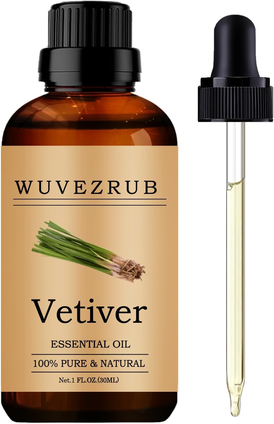 Vetiver Essential Oils, 30ML Pure and Natural Essential Oil for Aromatherapy Diffuser – Vetiver /1 Fl Oz