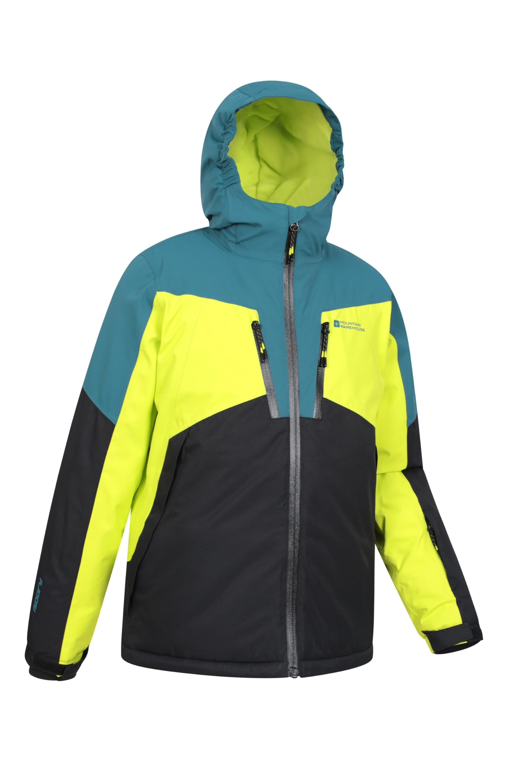 Mountain Warehouse Veste de Ski imperméable extrême Galactic pour Enfant - Manteau d'hiver Respirant Unisexe - Coutures thermocollées - Veste Amovible - pour Snowboard