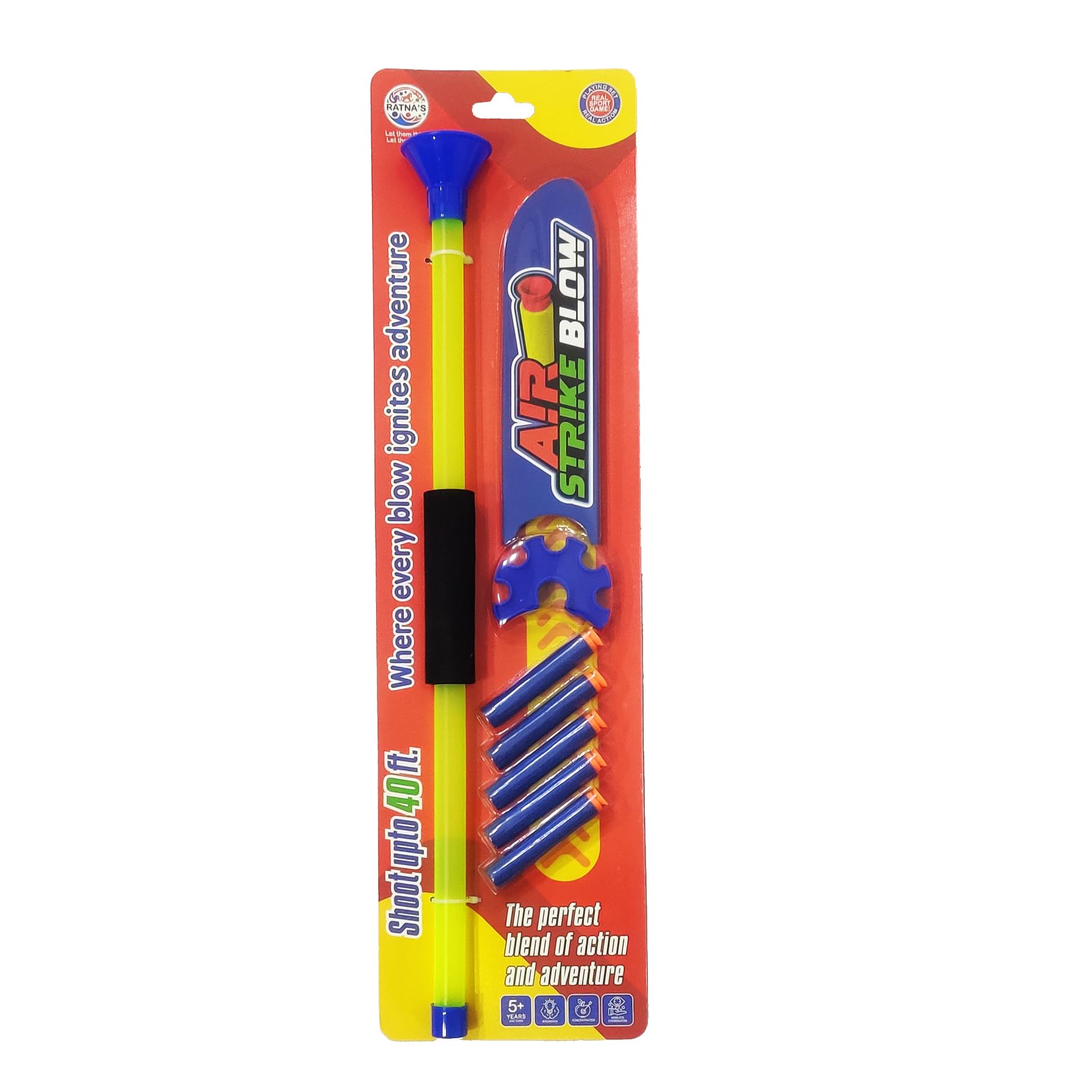 Ratnas Air Strike Blow 10 Soft Foam Bullets Darts Shoots Upto 40 Feet for Indoor & Outdoor Fun Toys for Kids (B0D6RMZ1W7) Amazon Price History, Amazon Price Tracker