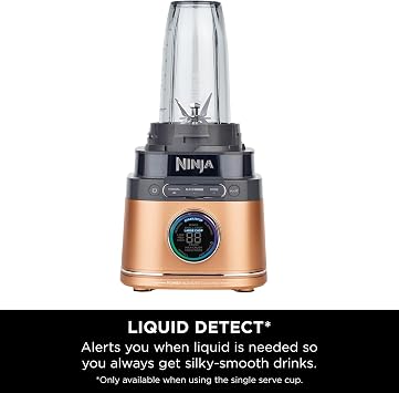 Ninja 2-in-1 Detect Power Blender Pro & Single Serve, 1200W Blender With Jug, Single Serve Cup, Blend Smoothies, Chop Vegetables & Mix Frozen Drinks, Black/Copper, TB301UKCP