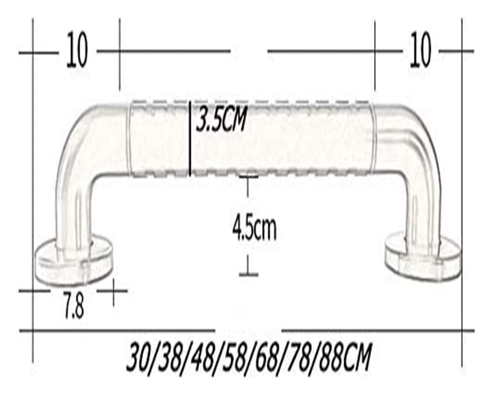 Baño para Agarraderas Barras de apoyo antideslizantes, toalleros de acero inoxidable 304 con tubo exterior de nailon granulado, pasamanos de ducha de seguridad de pared, asidero for inodoro.