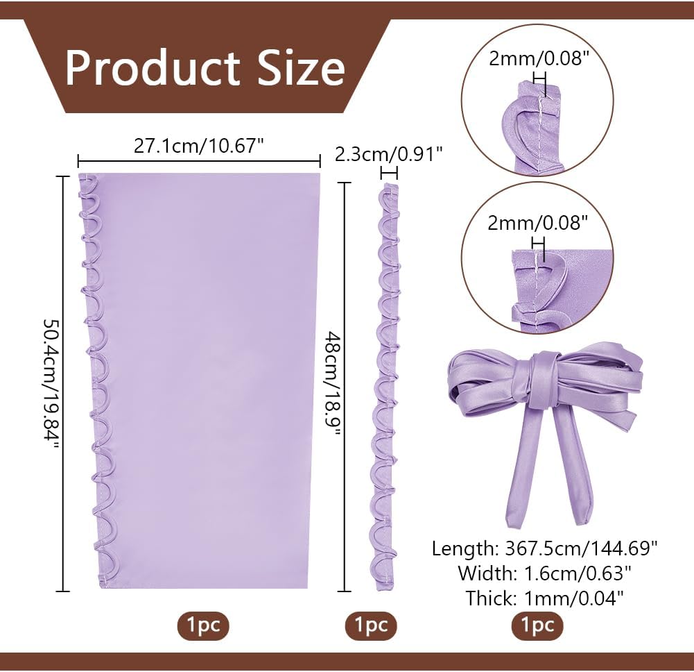 NBEADS Corset Dress Zipper Replacement, Adjustable Fit Satin Corset Back Kit for Formal Prom Dress Gown, Lilac - Image 2