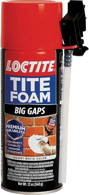 Loctite Tite Foam Big Gaps Spray Sellador de espuma, lata de 12 fl oz, 1 paquete - Aislamiento expandible de poliuretano