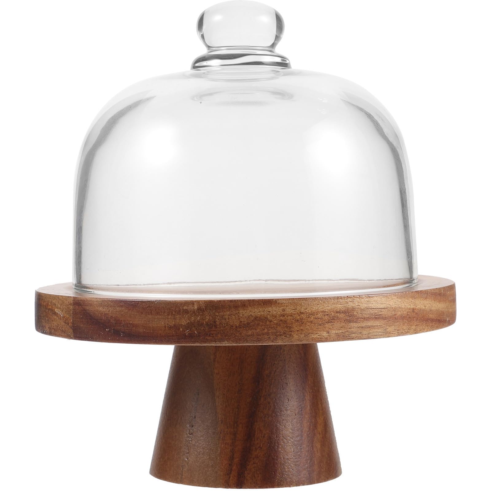 Présentoir à gâteaux en verre et bois cloche de protection pour buffet de desserts