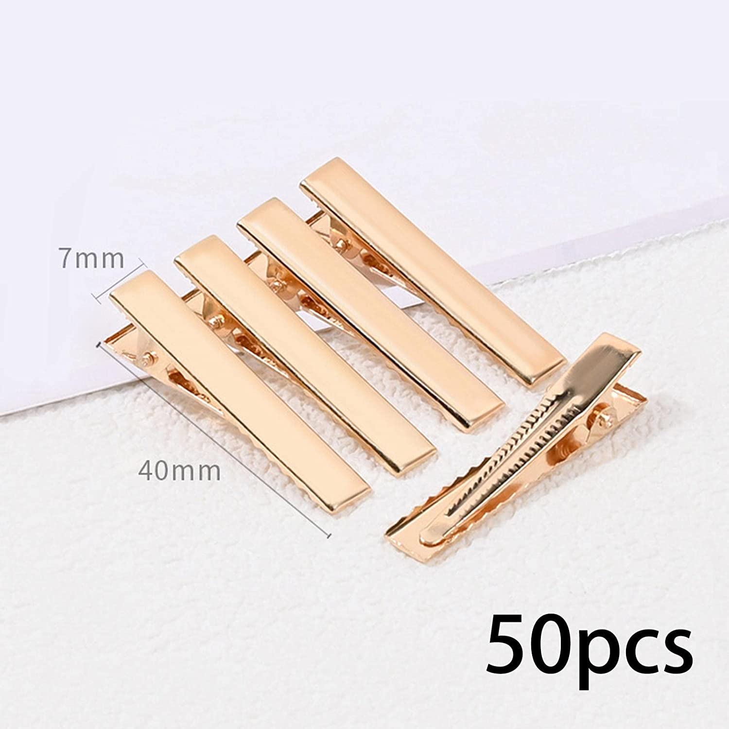 clip per capelli Fermagli for capelli a forma di barretta piatta da 50 pezzi for lo styling Accessori fai da te Archi for parrucchieri Creazione di oggetti artigianali Ragazze Donne,(40mm)