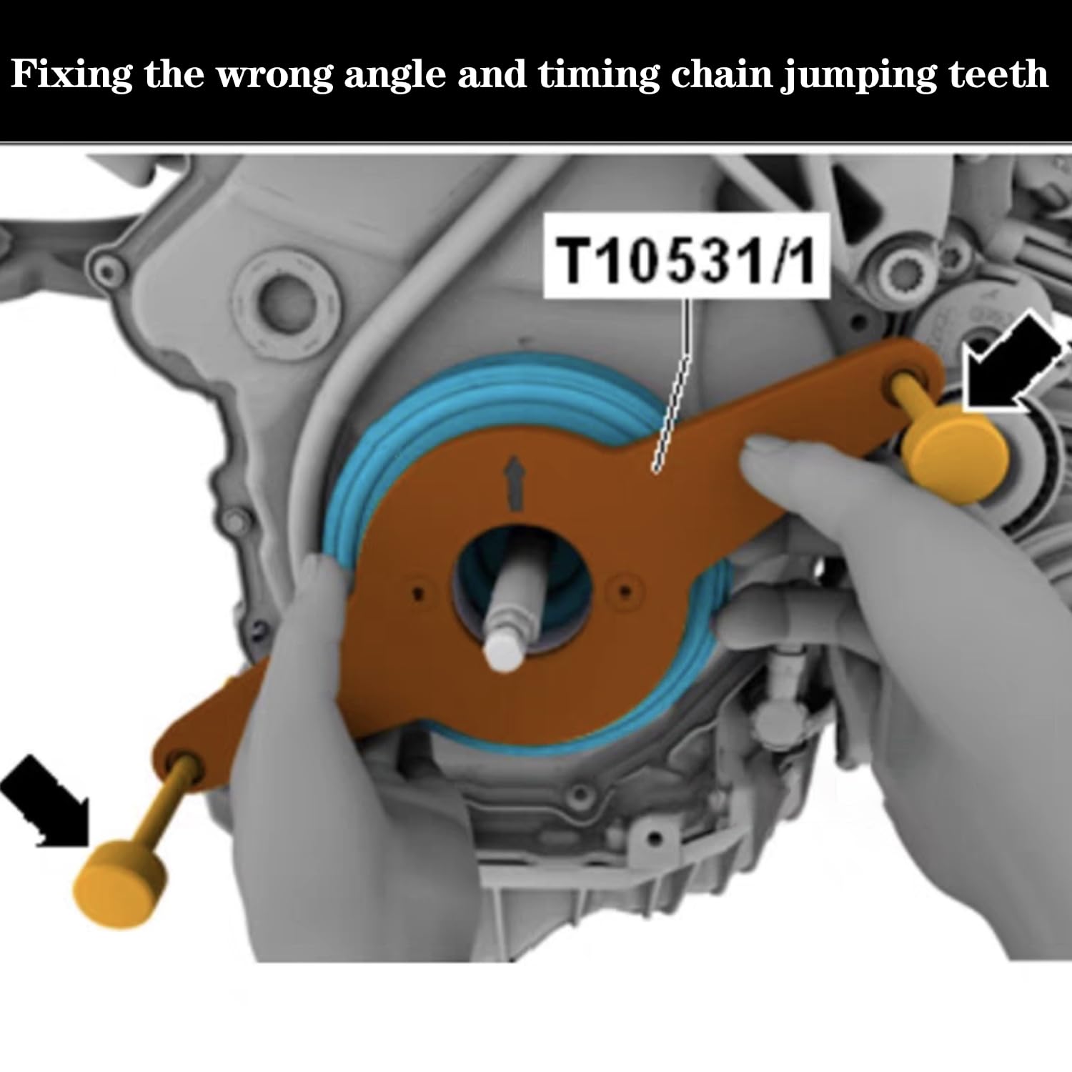 DPTOOL Schwingungsdämpfer Haltewerkzeug Stoßdämpfer Kompatibel mit Audi Skoda VW 1.8 2.0 4V TFSi EA888 Schwingungsdämpfer Montage 4 Zylinder Ersetzen T10531