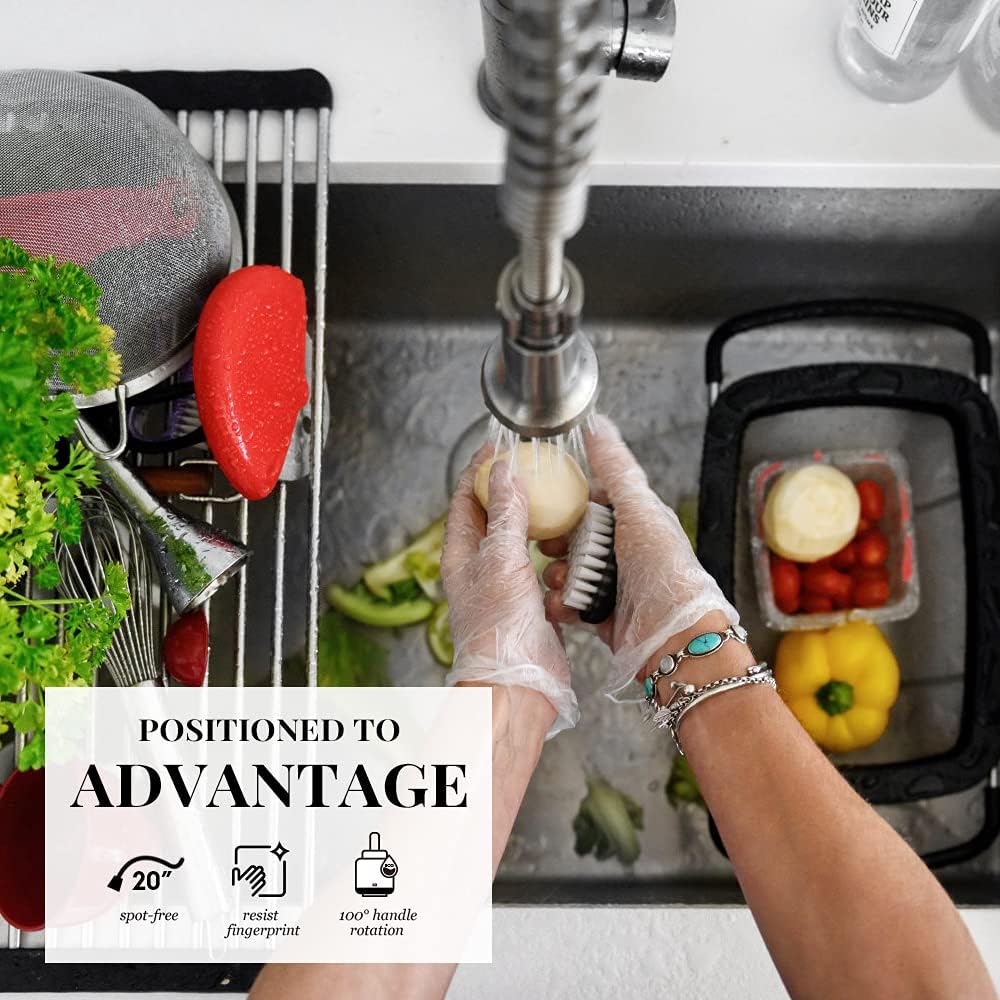 Prоmо Dіѕсоunt Uр Tо 70% оƒƒ Kitchen Faucet with Pull Down Sprayer, Oakland Kitchen Sink Faucet Brushed Nickel Solid Brass Commercial Kitchen Faucet Single Hole with 3 Function, KSK1125-BN