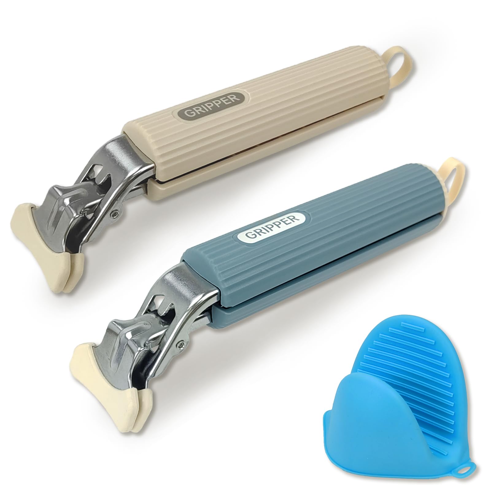YYMT 2 Pcs Silicone Anti-Scald Bowl Holder Clips, Kitchen Hot Plate Gripper with 1 Mini Silicone Oven Glove, Hot Bowl Dish Plate Gripper Non-Slip Heat Insulation Anti-Scalding Tongs Clips for Kitchen