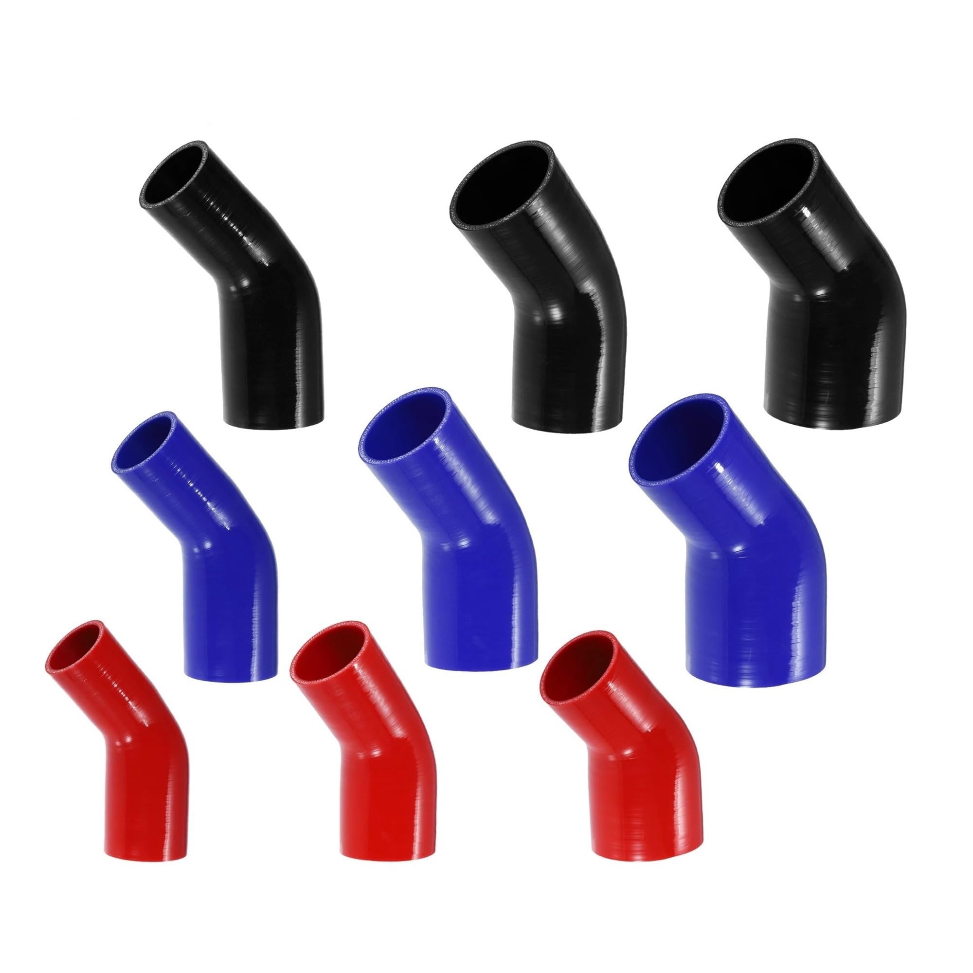 Air Intake Pipe 45 Degree Car Elbow Reducer Silicone Hose Coupler Intercooler Tube Intake Piping 51mm-63mm 70mm-76mm ID 4Ply Breather Hose Pipe(Black 89mm-102mm)