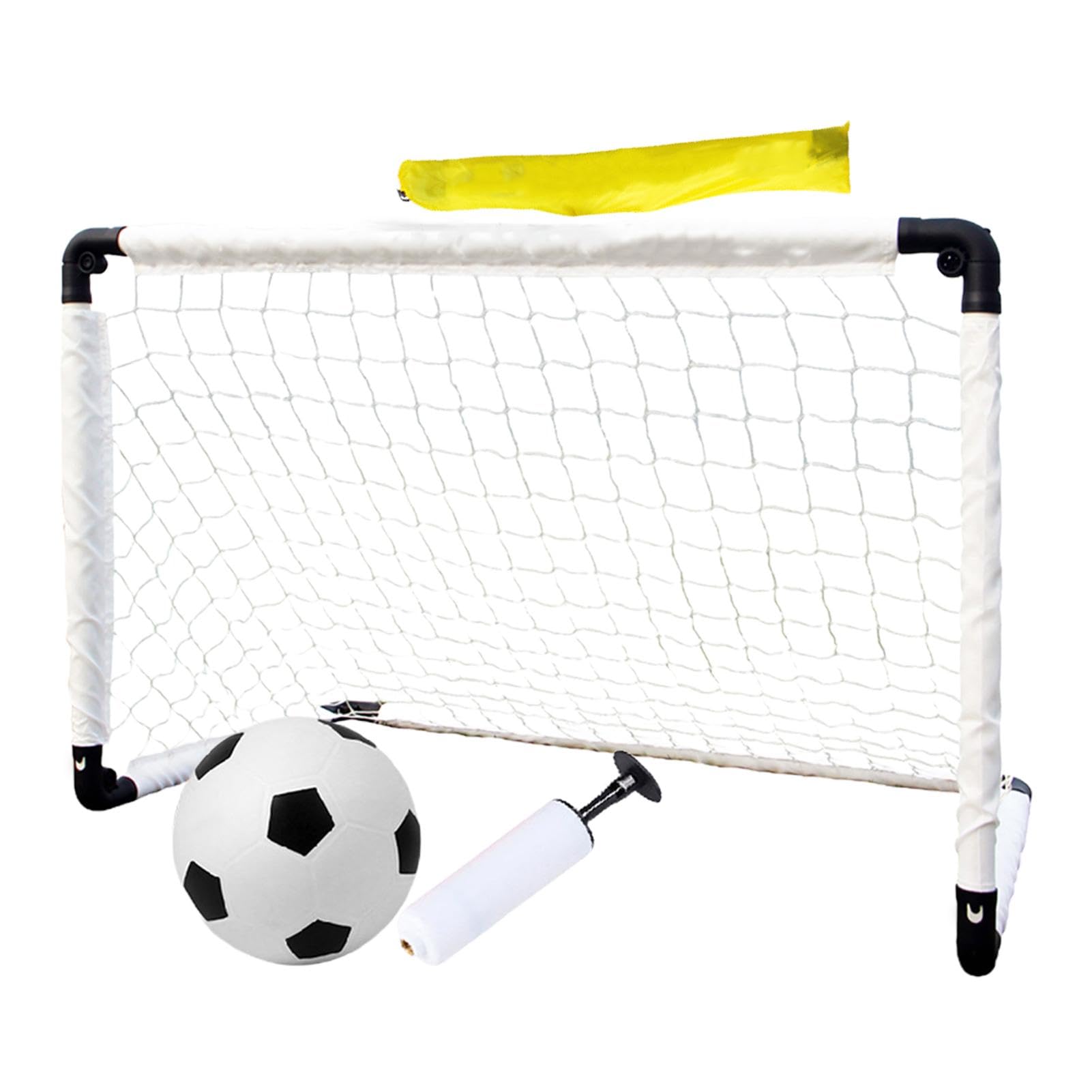 Portería de fútbol para niños, portería de fútbol juvenil con bomba de balón, bolsa de transporte, red de práctica, equipo de entrenamiento de fútbol plegable para patio, jardín, parque