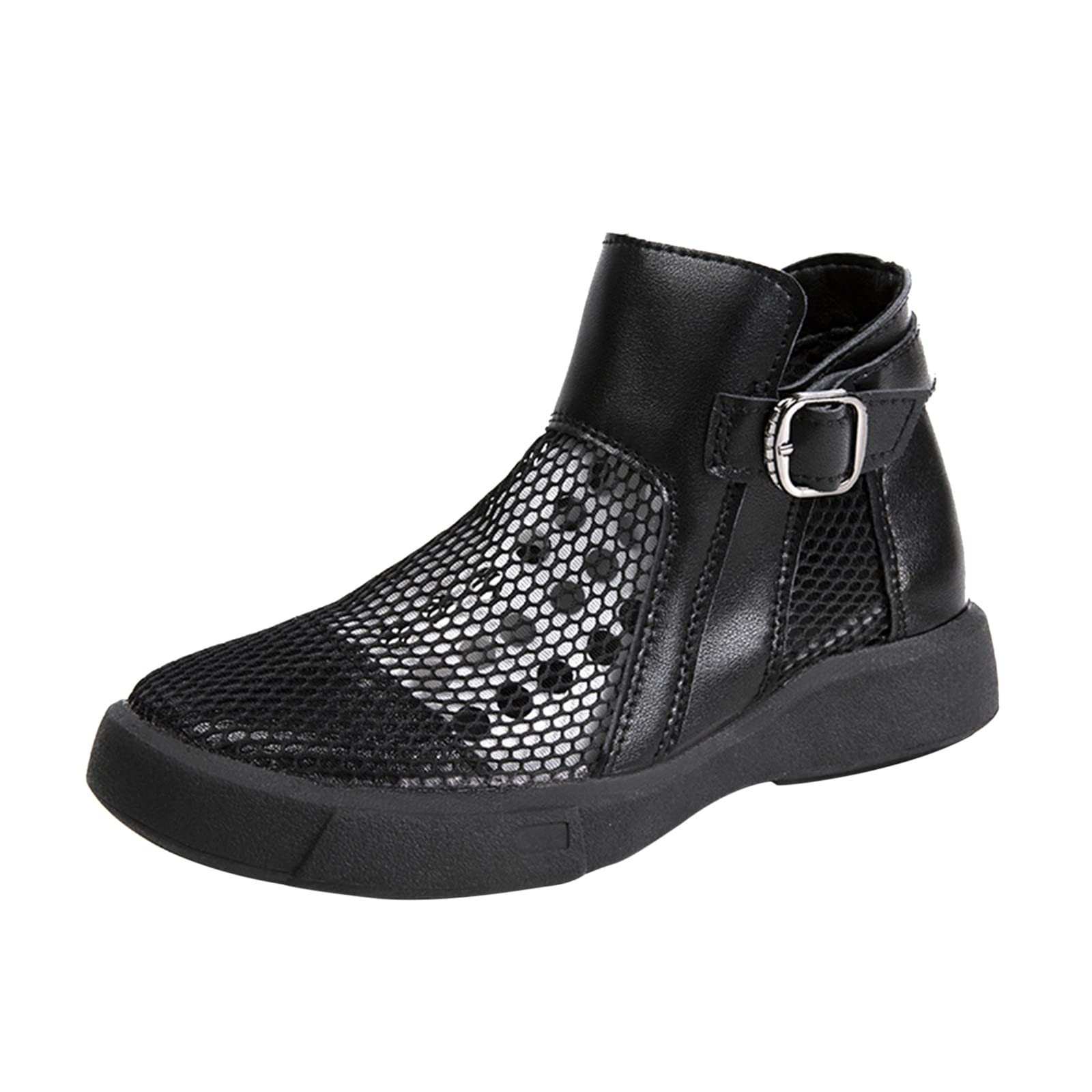 Scarpe da Donna a Punta con Cinturino con Fibbia Piatta con Fibbia Piatta retrò da Donna Scarpe di Pioggia E Neve Stivali Donna Gomma