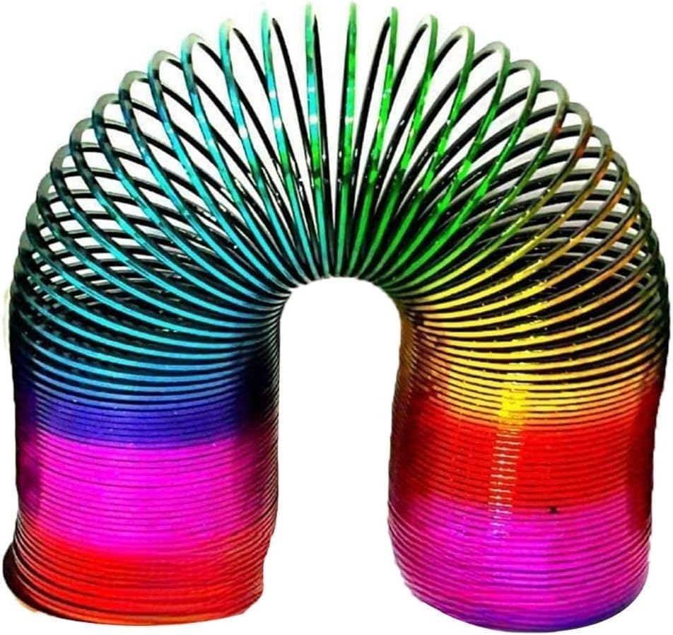 Neel Saanjh Rainbow Magic Spring, Slinky Bouncy Spring, Vibrant Multicolour, Durable And Stretchable, Stress Relief Toy, Compact And Portable, Fun And Interactive Toy (3X15CM)
