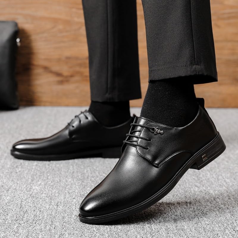 Men's Oxfords Business Dress Shoes Men's Classic Pointed Toe Tuxedo Brogue Business Shoes Casual Retro Wedding Work Oxfords Shoes Formal Casual Brogue Elegant Dressy Derby Shoes(9)4