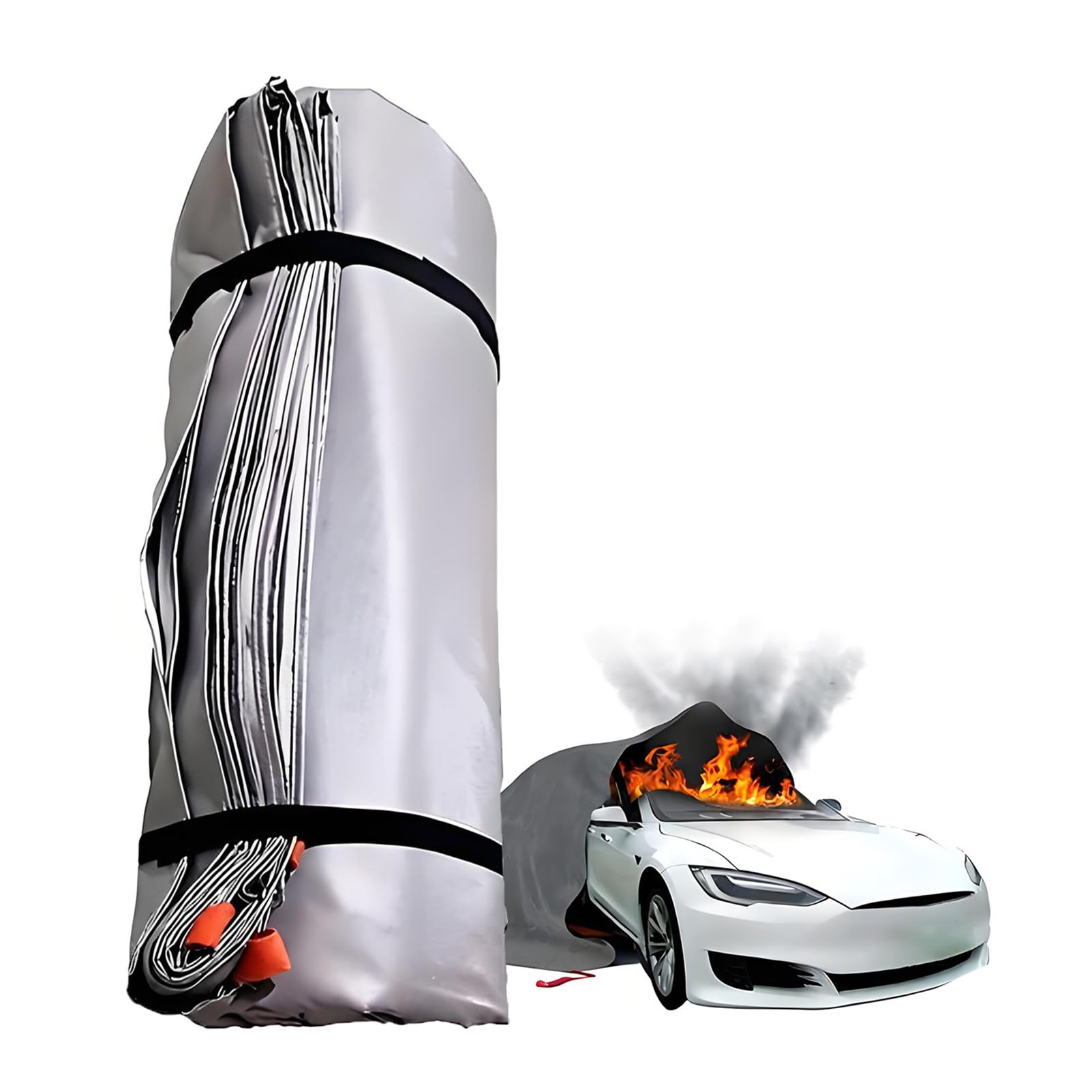 Manta ignífuga, de fibra de vidrio de despliegue rápido, retardante de llama, con revestimiento de silicona, manta de emergencia contra incendios para el hogar, la oficina y la caravana
