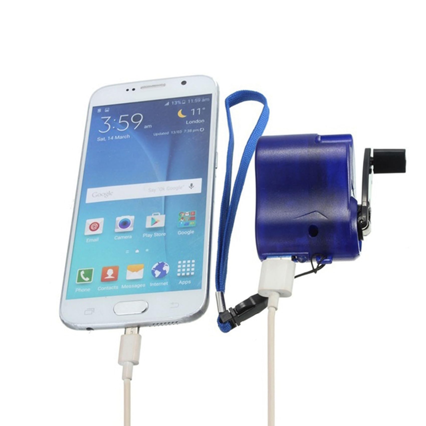 2 x USB di emergenza a manovella dinamo per caricabatterie universale caricabatterie da viaggio gadget