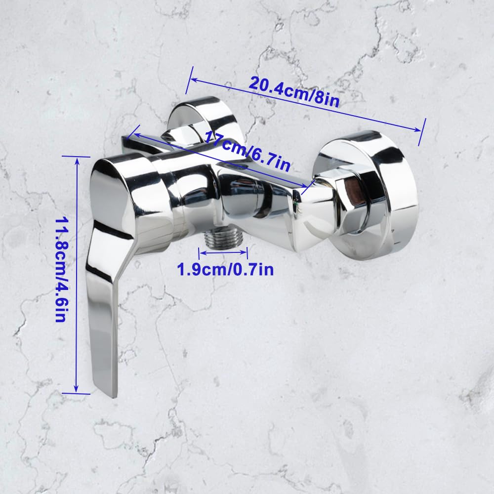 suaywo Bath Shower Mixer Taps Wall Mounted Single Lever Exposed Shower Mixer Tap Universal G1/2 Threaded Shower Faucet for Residential/Hotel - Image 2