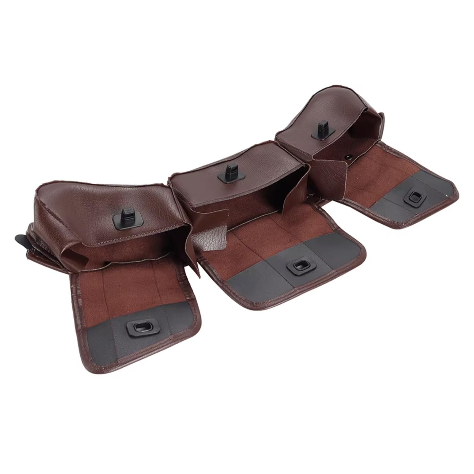 Compatibile Con Glide Per Touring 1996-2013 Borsa Per Carenatura In PU Per Parabrezza A 3 Tasche Per Moto Nera Sacche Moto(Brown)