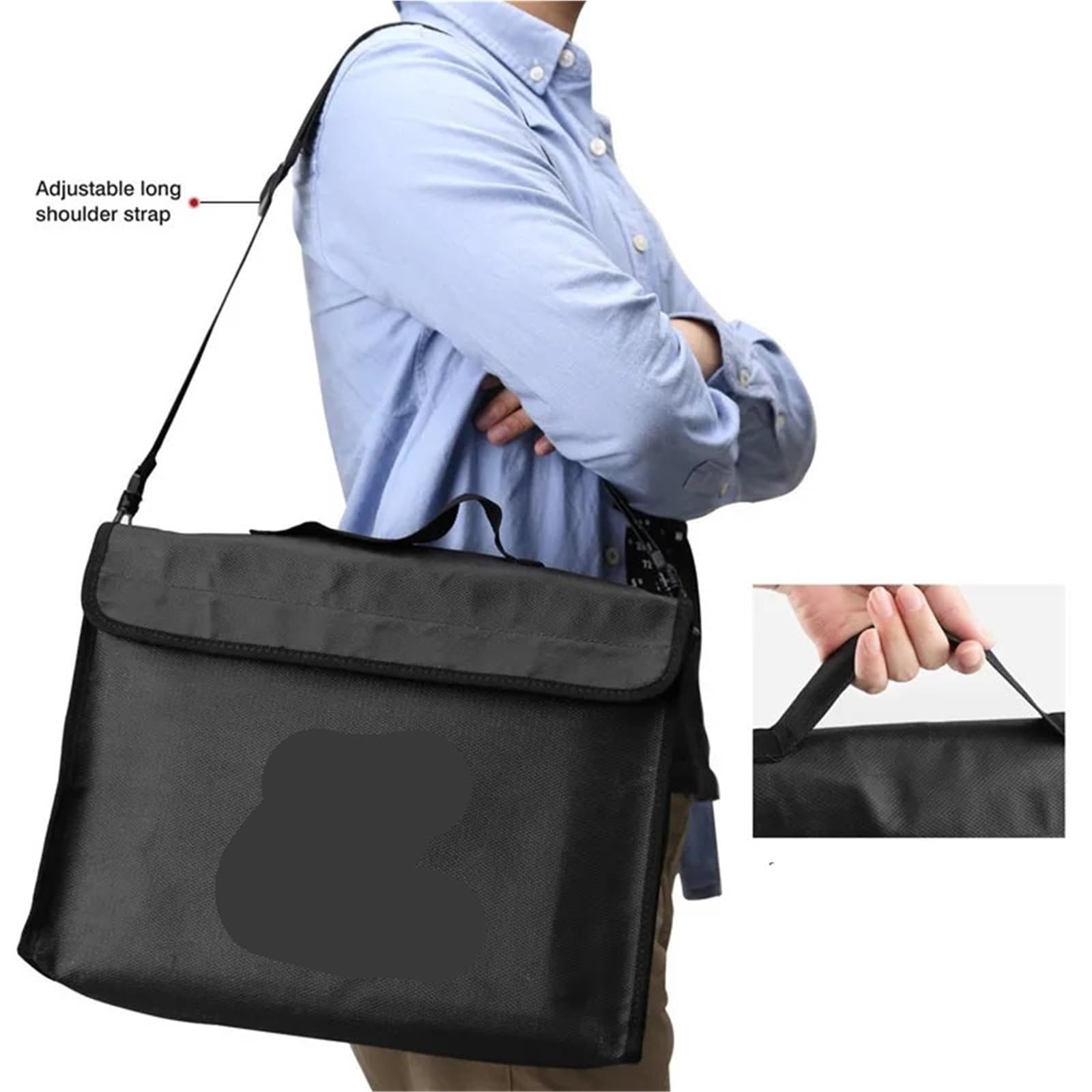 Borsa ignifuga for denaro e documenti, portadocumenti e portadocumenti con maniglia e tracolla, scatola ignifuga for oggetti di valore per Documenti Passaporto