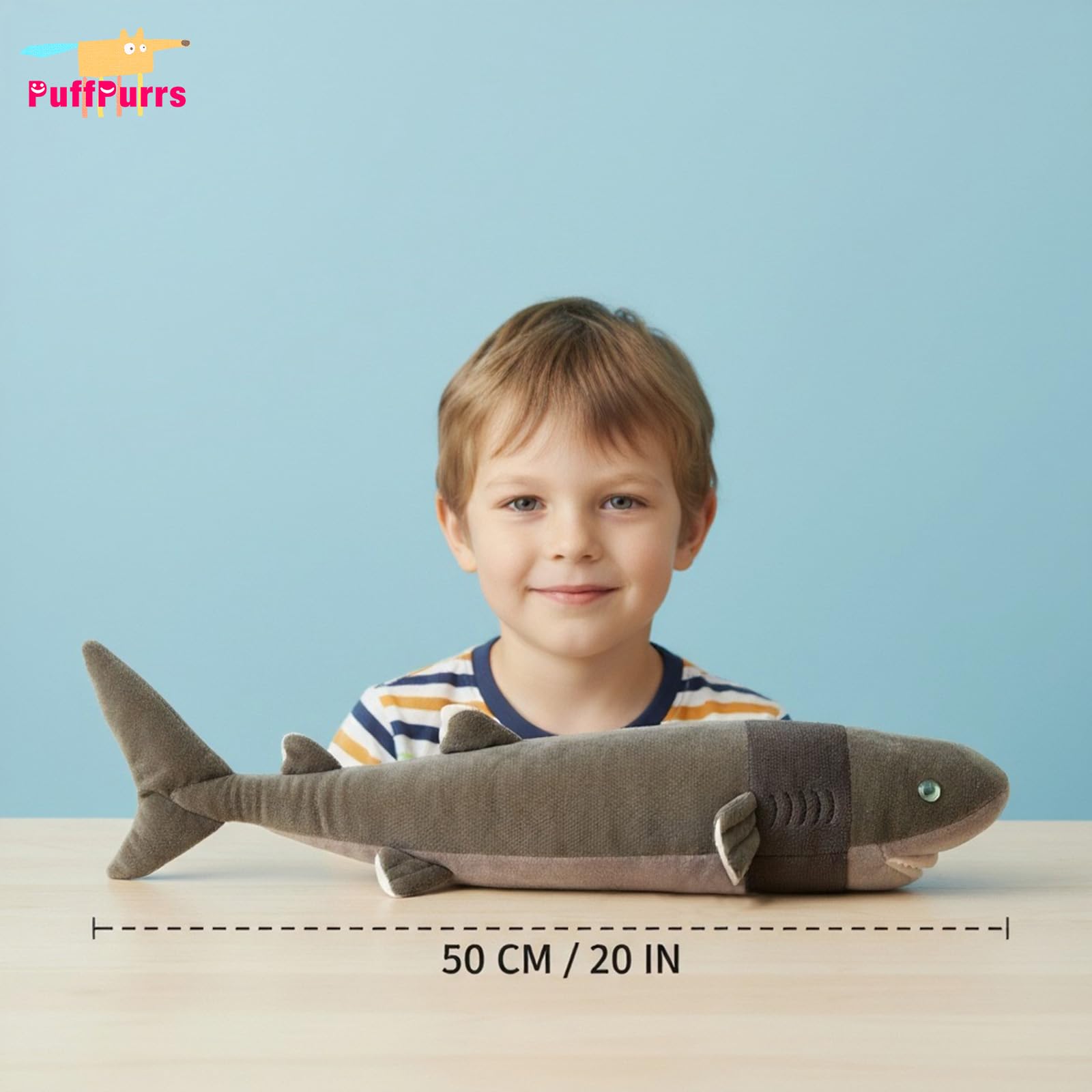 PuffPurrs Cookiecutter Shark Plush - Lifelike 20in Deep-Sea Shark Toy, Realistic Marine Predator Plush Gift for Ocean & Science Lovers - Image 4