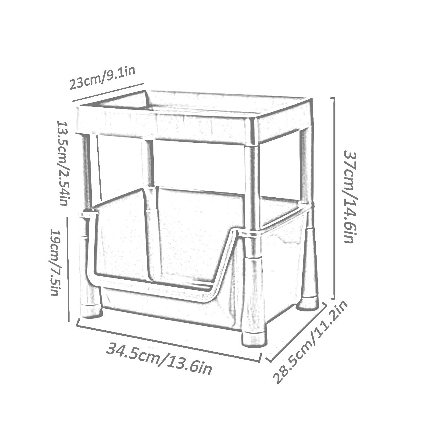 Scaffale multiuso, Mensola espositiva angolare salvaspazio Scaffale portaoggetti piccolo regolabile, Ripiani Impilabili, Libreria Scaffali portaoggetti in piedi per bagno, dormitorio, lavanderia