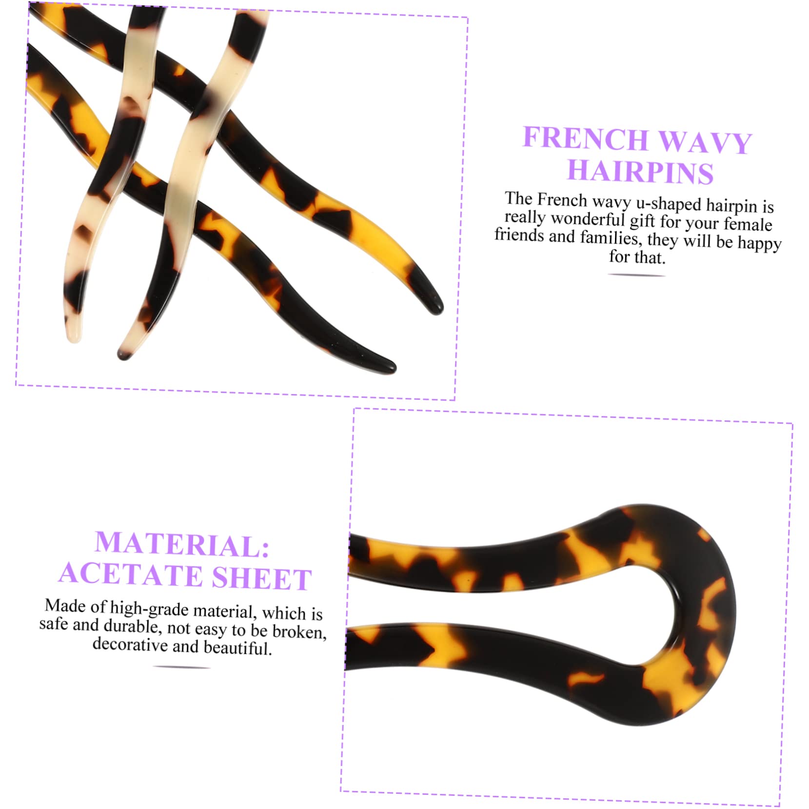 FRCOLOR 5 Set Di Eleganti Fermagli Per Chignon A Forma Di Francese Per Occasioni Formali E Casual 2 Pezzi * 5
