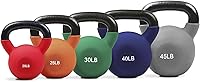 RitFit Neoprene Coated Cast Iron Kettlebell Set (20-45lbs) - Durable Non-Slip Grip for Strength Training
