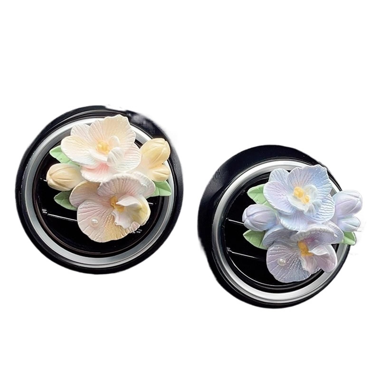 Difusor de Aroma for Aire Acondicionado de Coche, 1/2 Unidades, diseño de orquídea Mariposa, Perfume Decorativo(2pcs)