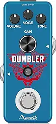 Amuzik Pedal de Efeito Dumbler de Guitarra para Guitarra Elétrica Pedais de Efeito Dumbler Analógicos com Simulador de Amplificador Pedais de Overdrive de Efeito de Bypass Ture